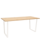 Mesa de comedor de madera maciza natural patas blancas 180x80cm - DECOWOOD