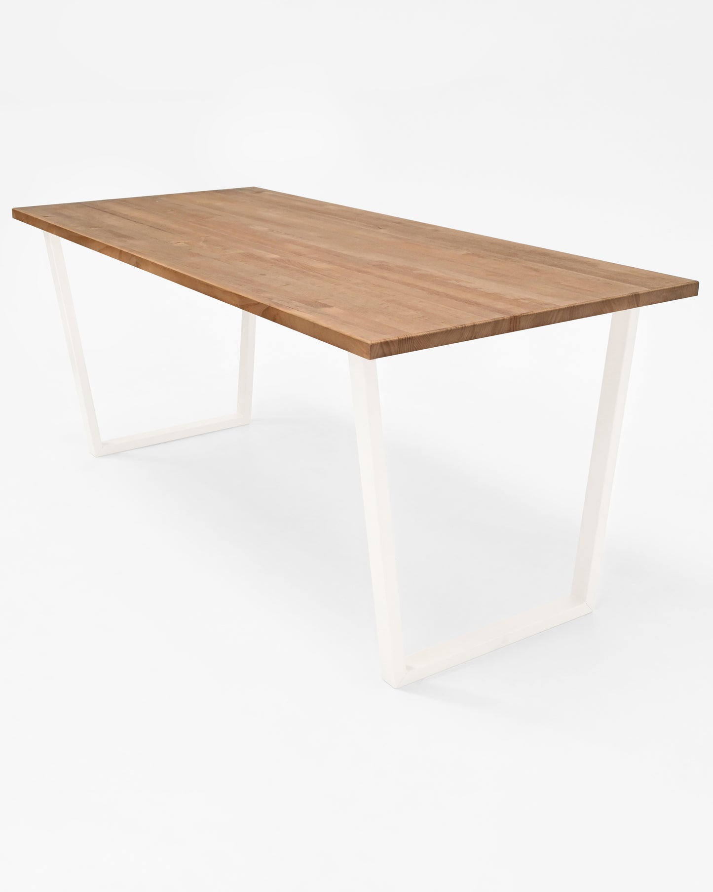 Mesa de comedor de madera maciza roble oscuro patas blancas 120x80cm - DECOWOOD