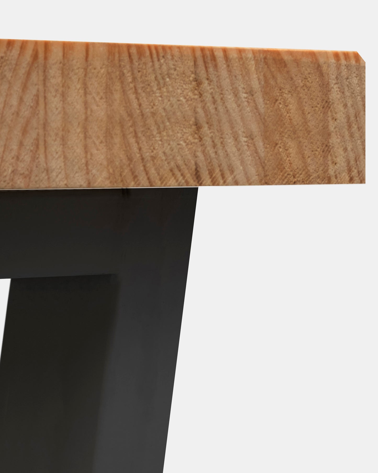 Banco de madera maciza acabado roble oscuro con patas de hierro negras de 120cm - DECOWOOD