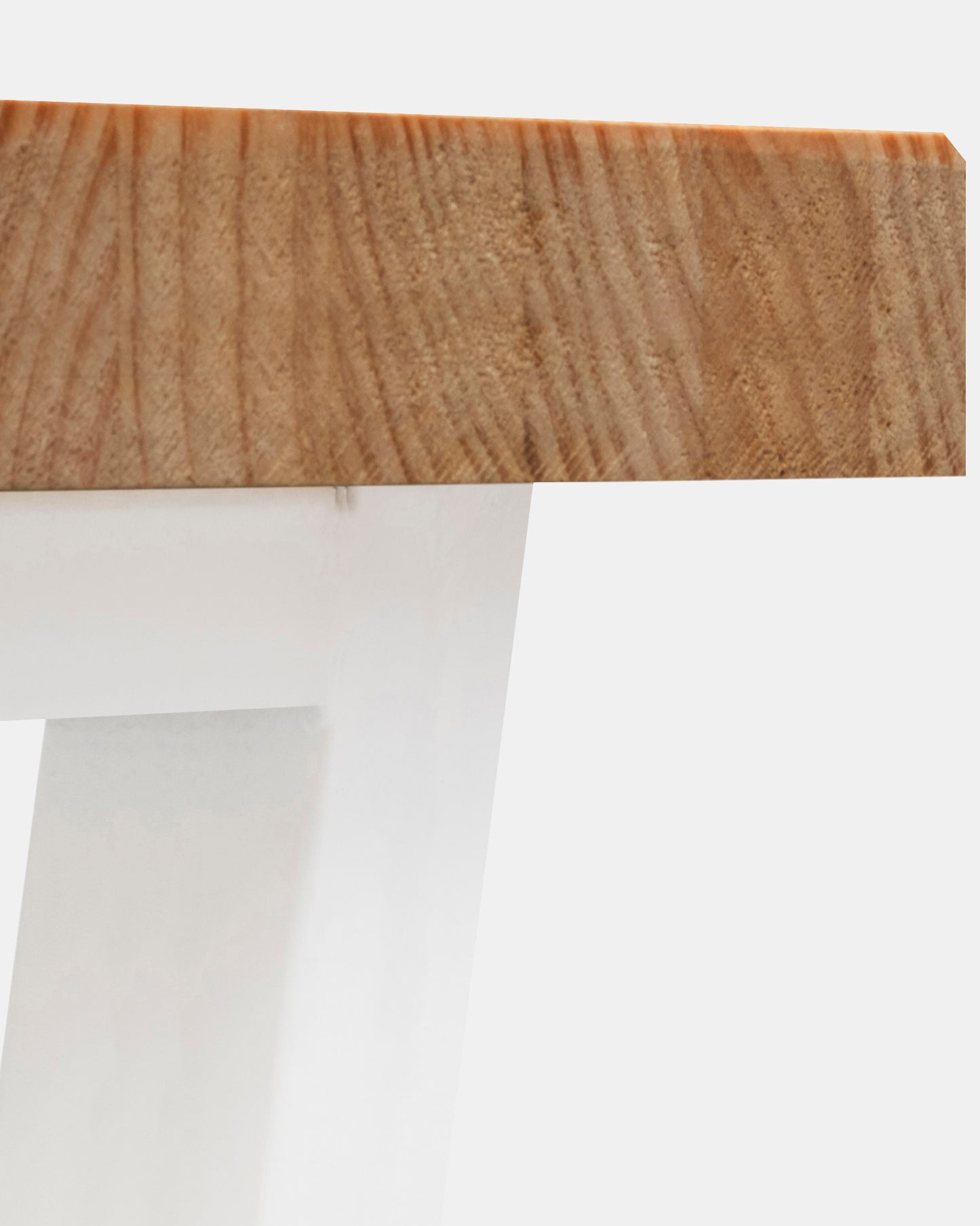 Banco de madera maciza acabado roble oscuro con patas de hierro blancas de 160cm - DECOWOOD