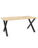 Mesa de comedor de madera maciza natural patas negras 150x80cm - DECOWOOD