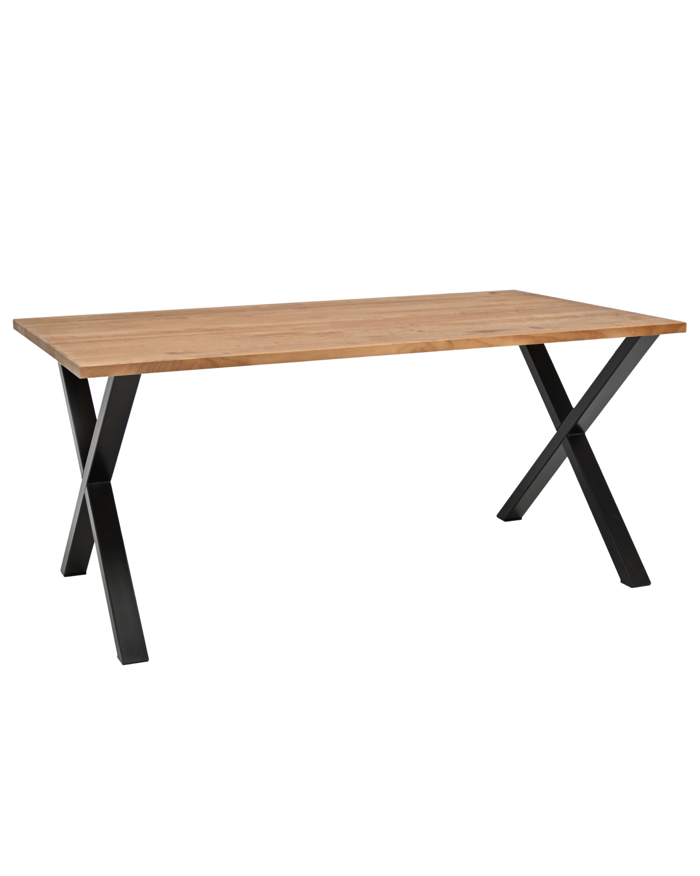 Mesa de comedor de madera maciza roble oscuro patas negras 120x80cm - DECOWOOD