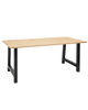 Mesa de comedor de madera maciza natural patas negras 140x80cm - DECOWOOD