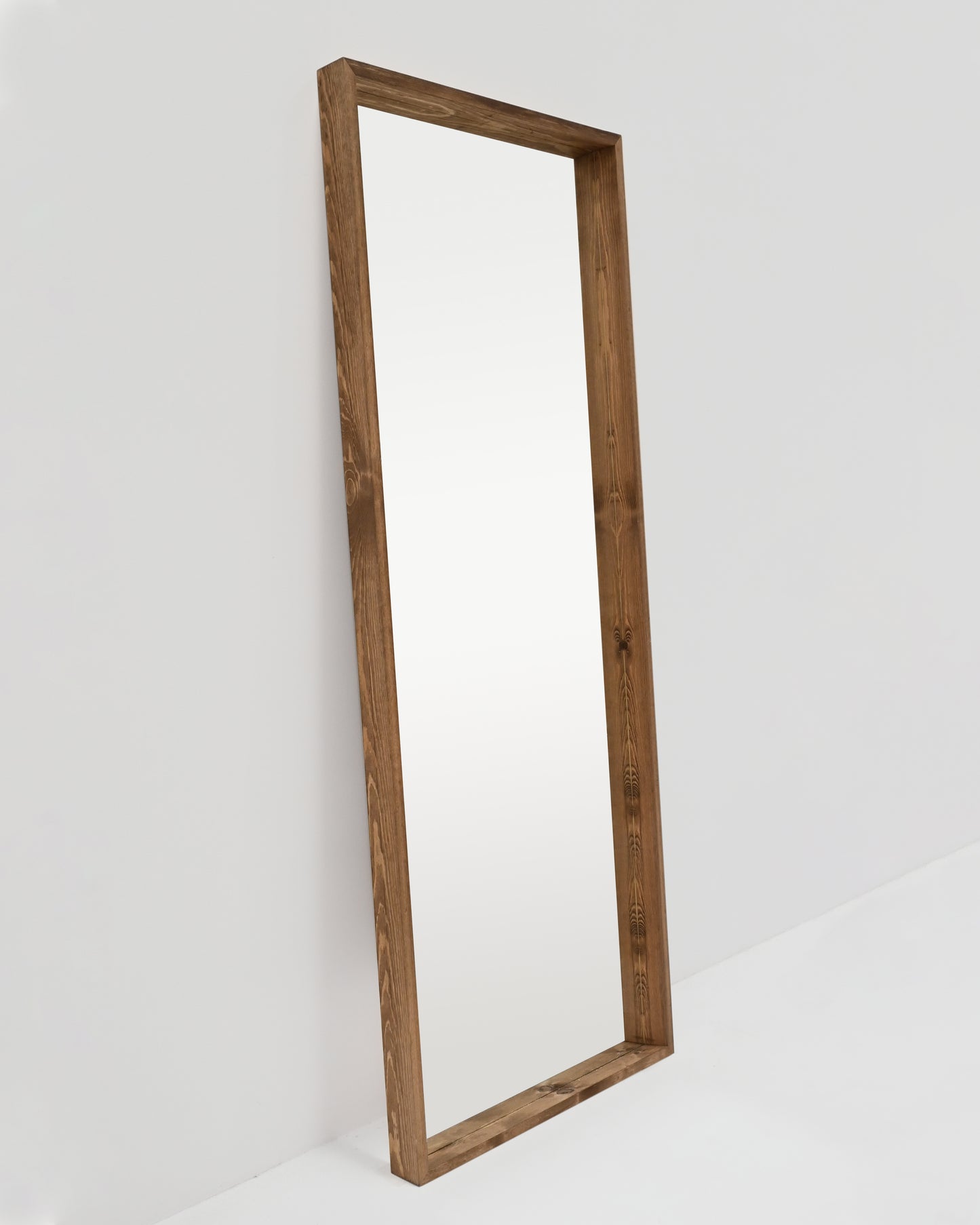 Espejo de madera maciza tono roble oscuro de 160x60cm - DECOWOOD