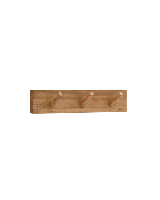 Colgador de pared de madera maciza en tono roble oscuro de 26x5cm - DECOWOOD