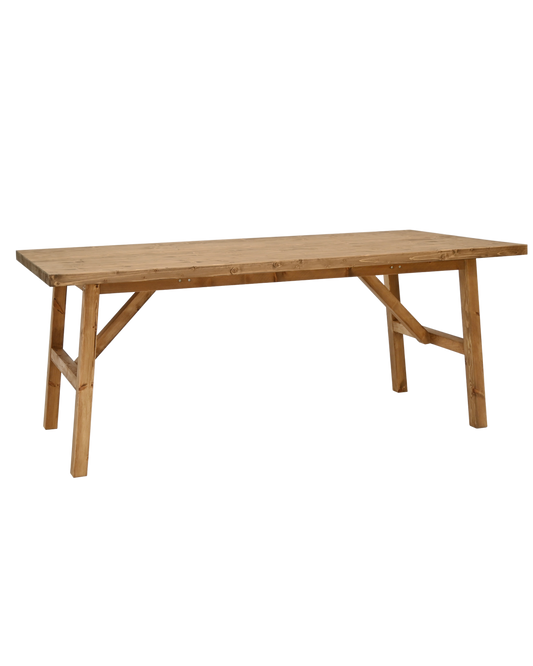 Mesa de comedor de madera maciza en tono roble oscuro de 160x90cm - DECOWOOD