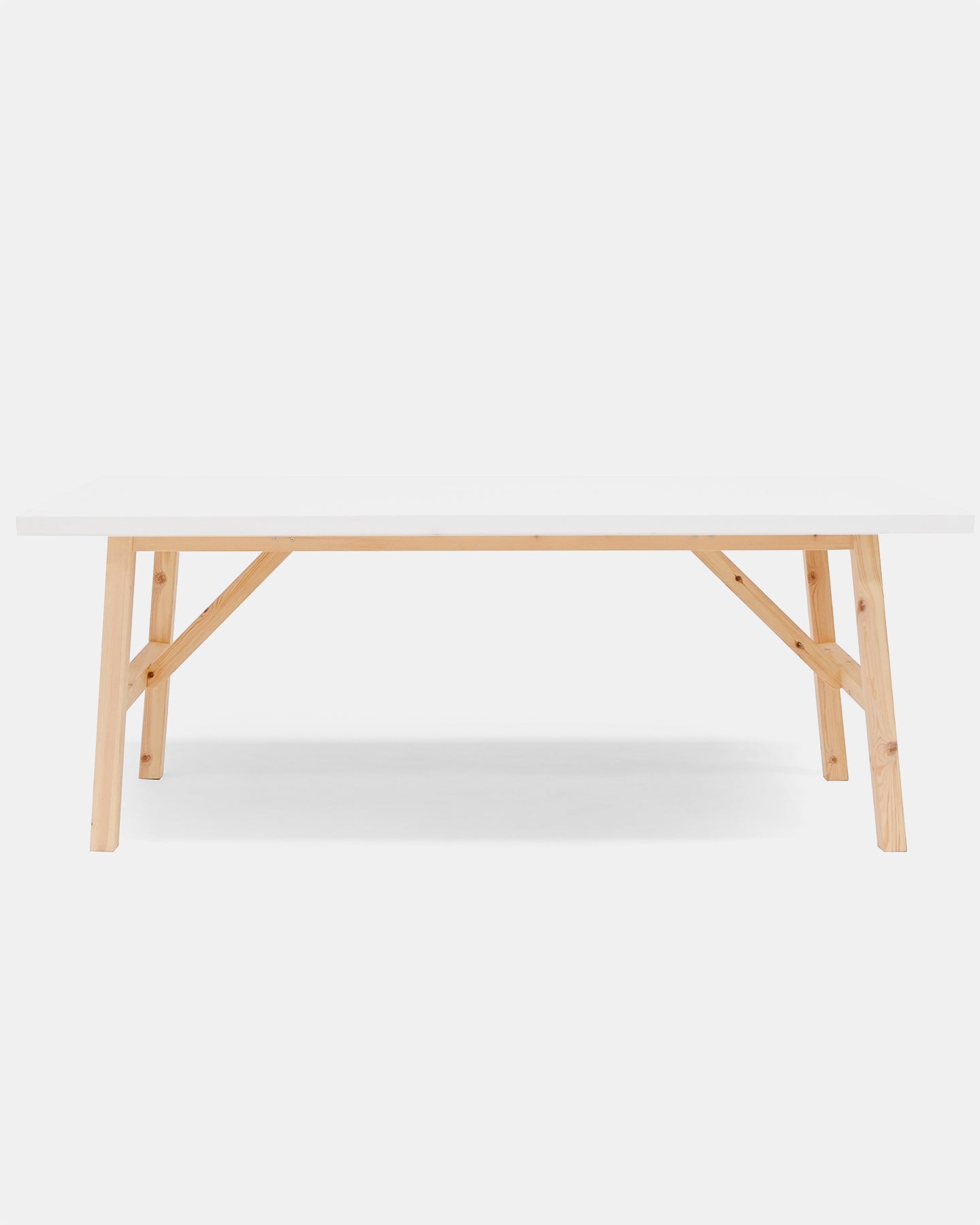 Mesa de comedor de madera maciza en tono blanco de 200x90cm - DECOWOOD