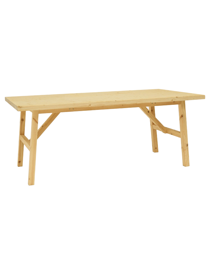 Mesa de comedor de madera maciza en tono olivo de 120x90cm - DECOWOOD