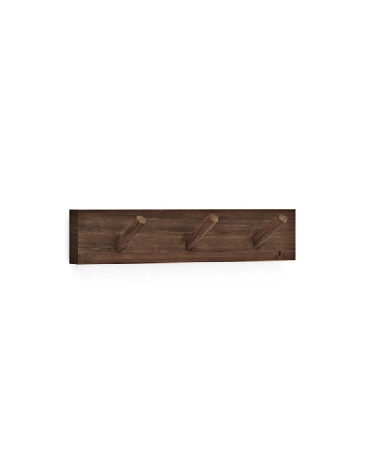 Colgador de pared de madera maciza en tono nogal de 26x5cm - DECOWOOD