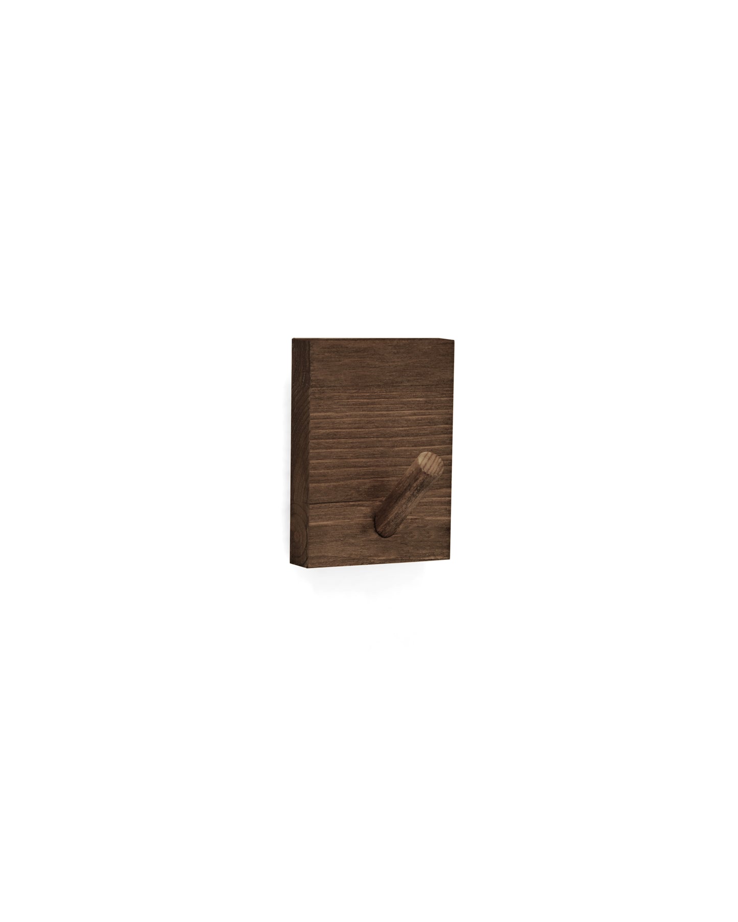 Colgador de pared de madera maciza en tono nogal de 8x6cm - DECOWOOD