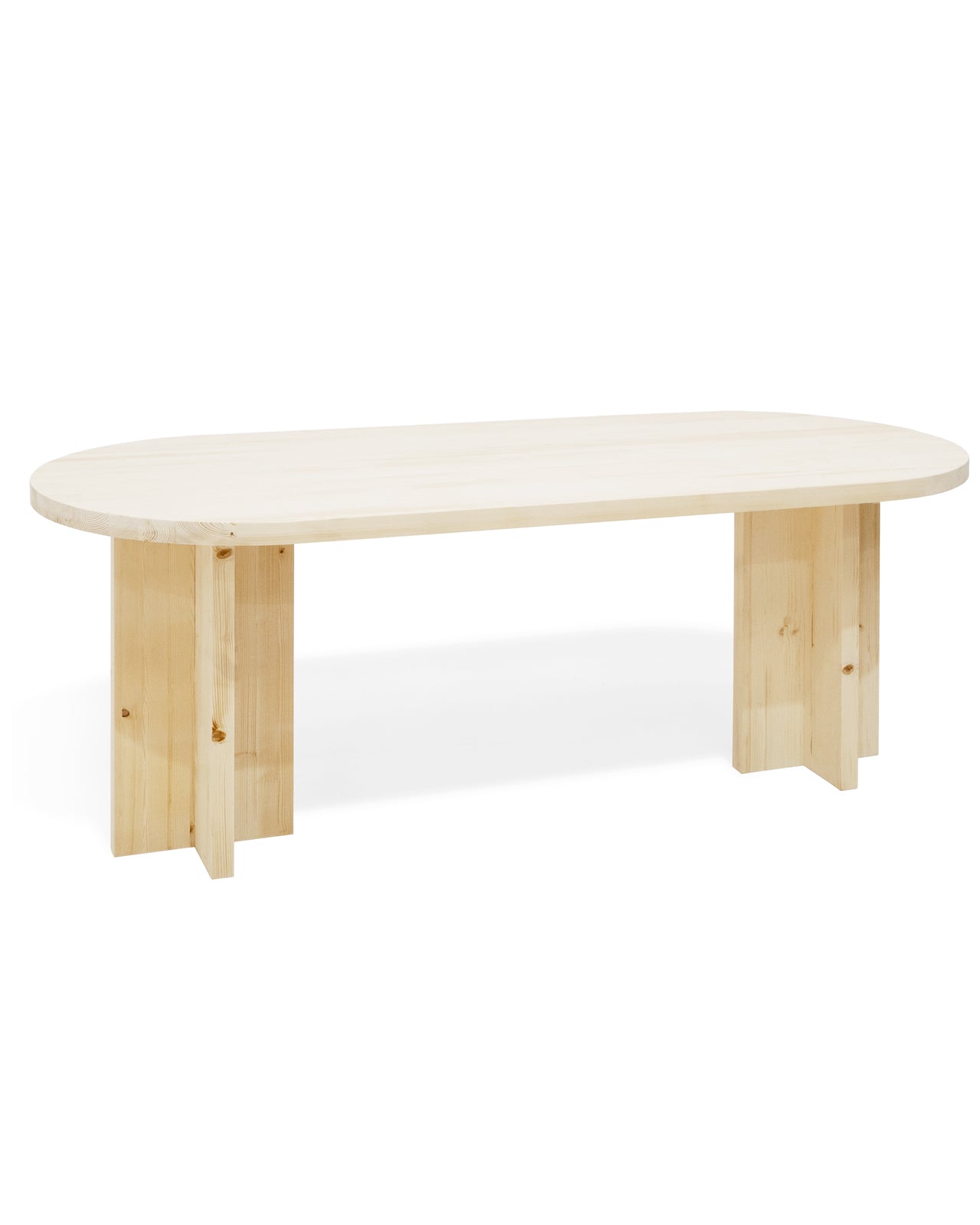 Mesa de comedor de madera maciza ovalada en tono natural de 200x85cm - DECOWOOD