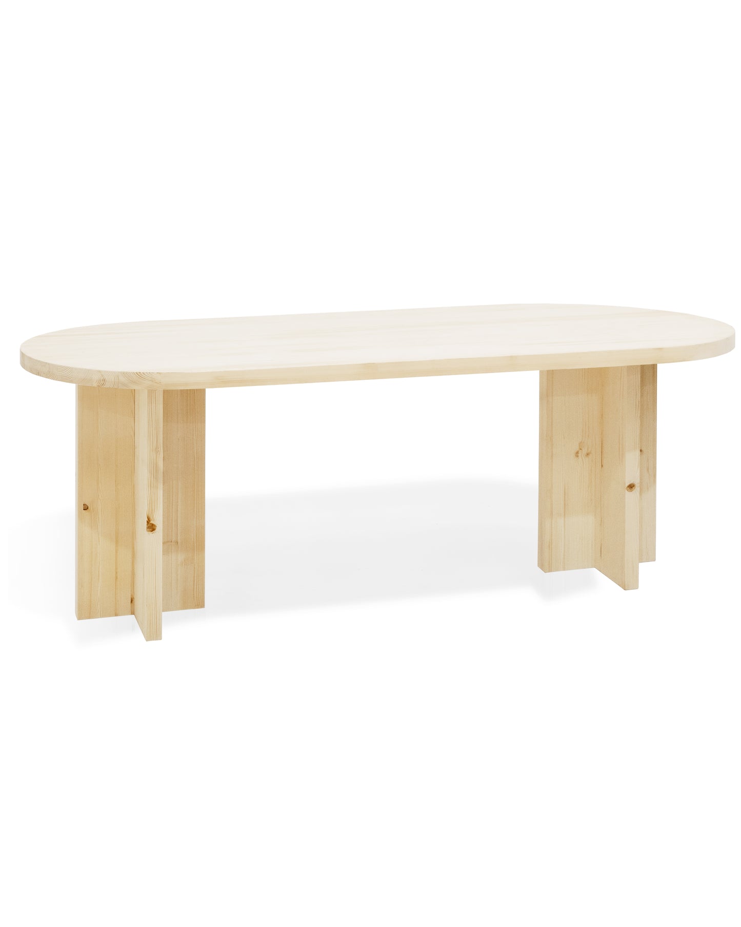 Mesa de comedor de madera maciza ovalada en tono natural de 200x85cm - DECOWOOD