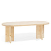 Mesa de comedor de madera maciza ovalada en tono natural de 200x85cm - DECOWOOD