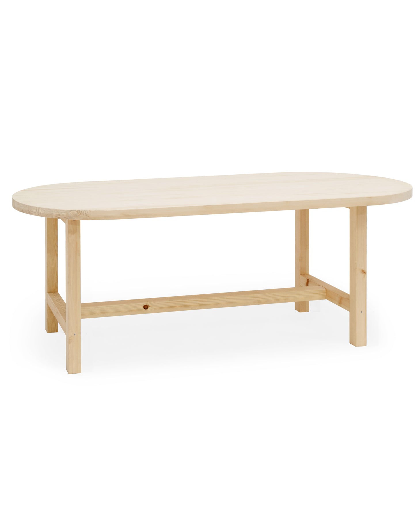 Mesa de comedor de madera maciza ovalada en tono natural de 200x85cm - DECOWOOD