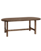 Mesa de comedor de madera maciza ovalada en tono nogal de 160x78cm - DECOWOOD