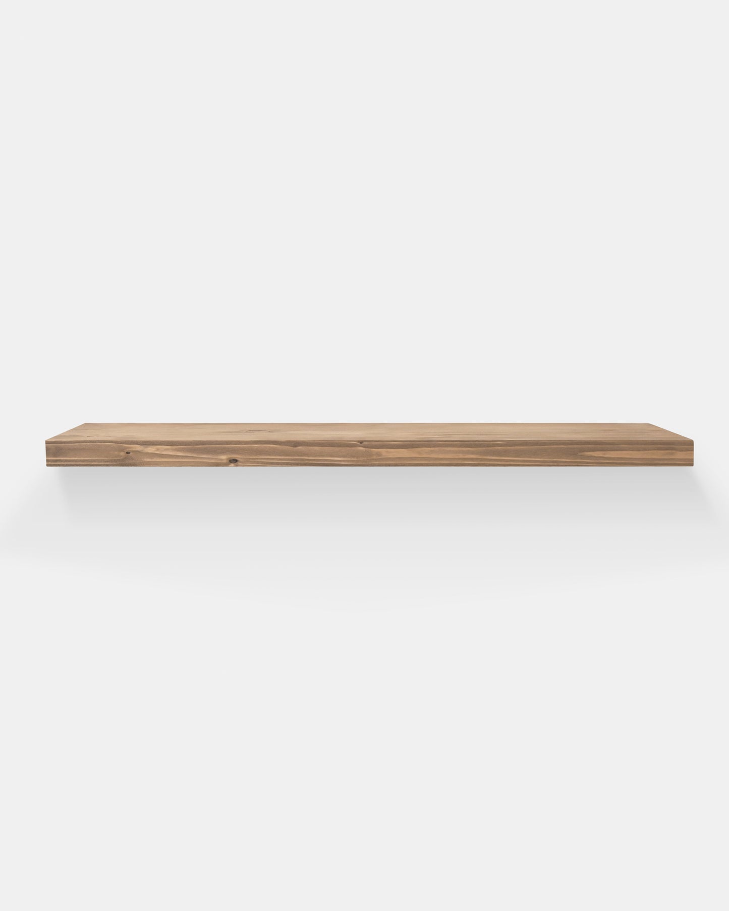 Pack 2 estanterías de madera maciza flotante acabado roble oscuro 160cm - DECOWOOD