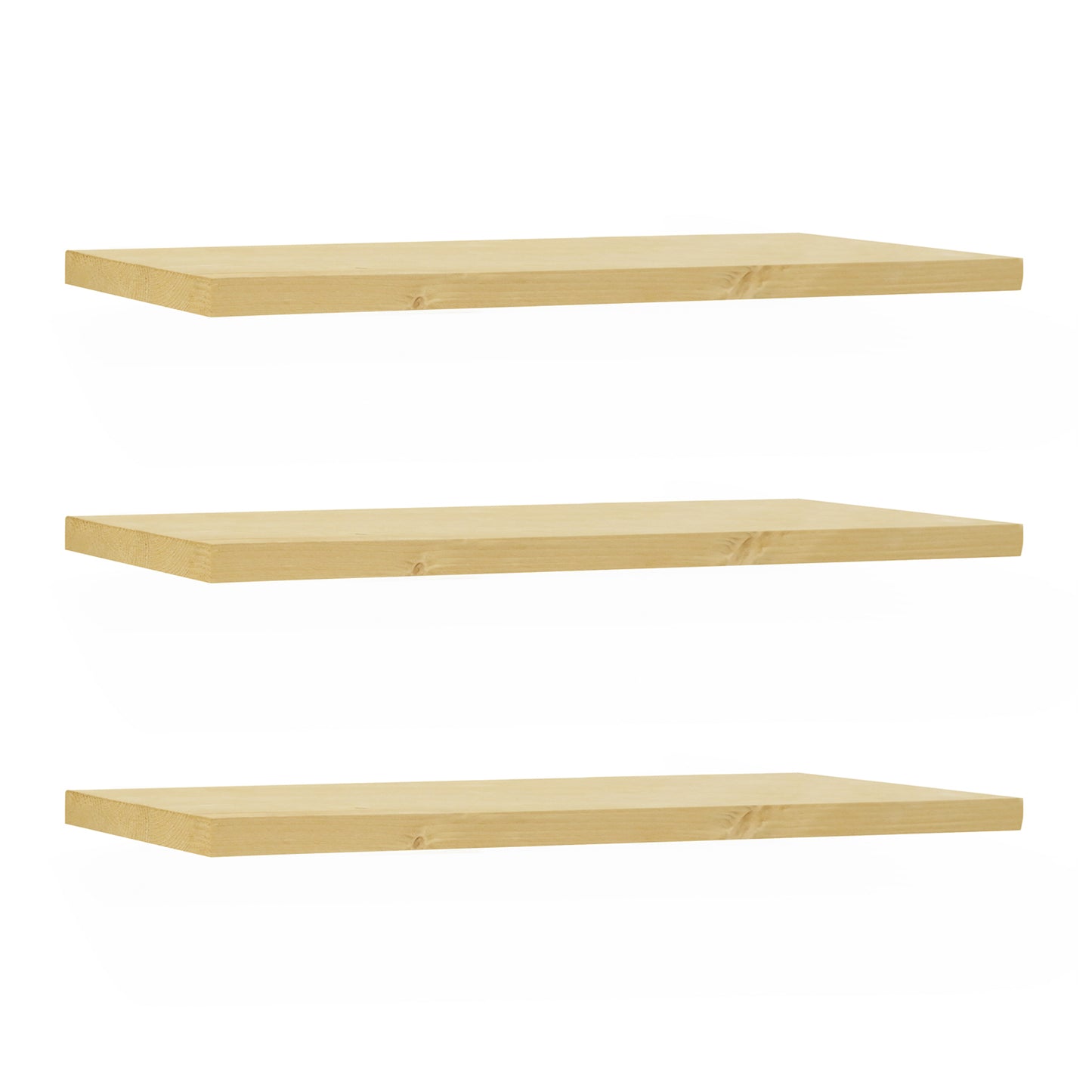 Pack 3 estanterías de madera maciza flotante acabado olivo 60cm - DECOWOOD