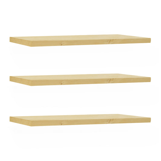 Pack 3 estanterías de madera maciza flotante acabado olivo 60cm - DECOWOOD