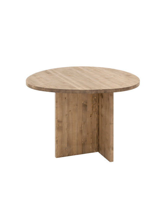 Mesa de centro de madera maciza en tono roble oscuro de 100cm - DECOWOOD
