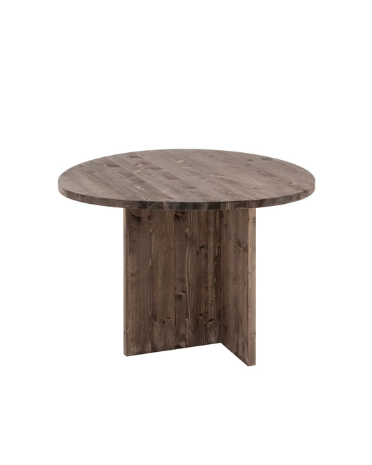 Mesa de centro de madera maciza en tono nogal de 100cm - DECOWOOD