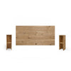 Pack cabecero y mesitas de madera maciza en tono roble oscuro de 140cm - DECOWOOD