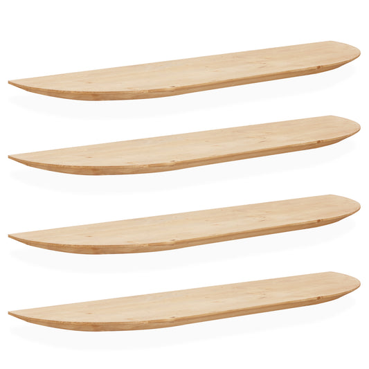 Pack 4 estanterías redondeadas de madera maciza flotantes tono roble medio 80cm - DECOWOOD