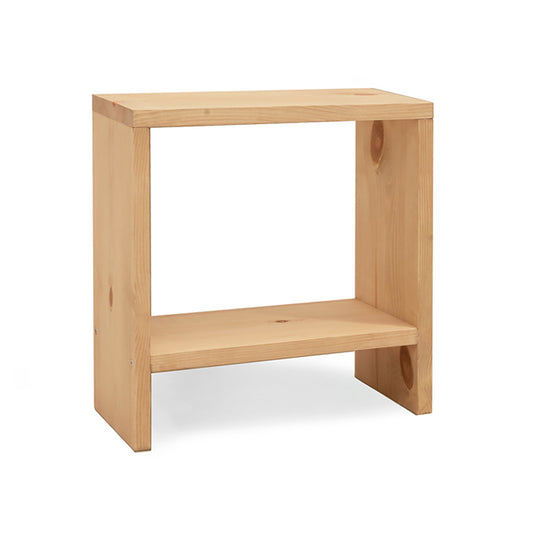 Mesita de noche de madera maciza en tono roble medio de 40x20cm - DECOWOOD