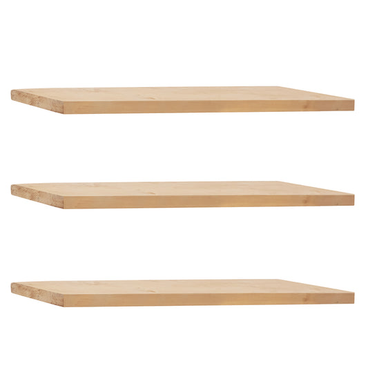 Pack 3 estanterías de madera maciza flotante acabado roble medio 140cm - DECOWOOD