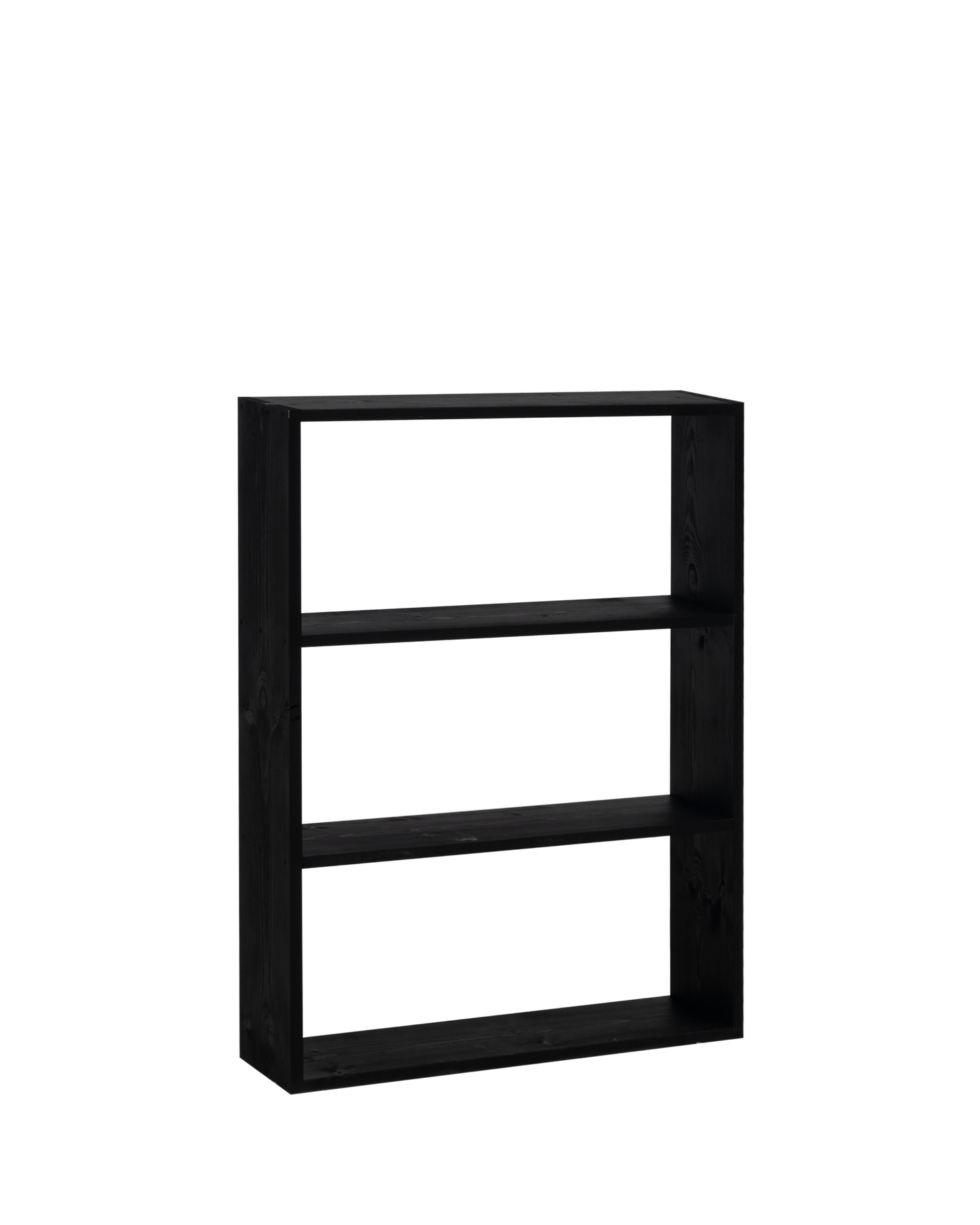 Estantería de madera maciza con 2 estantes negro - DECOWOOD