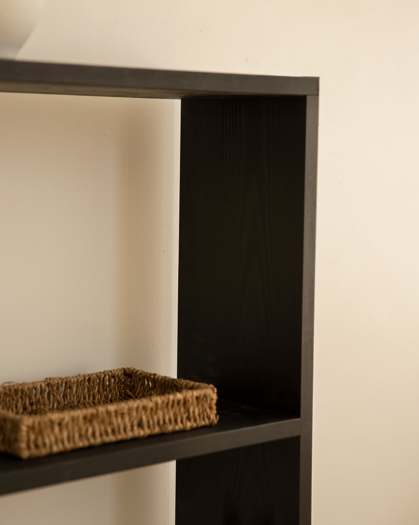 Estantería de madera maciza con 3 estantes negro - DECOWOOD