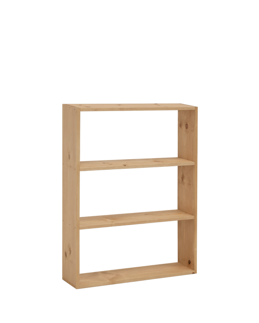 Estantería de madera maciza con 2 estantes roble medio - DECOWOOD