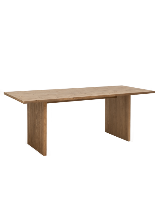 Mesa de comedor de madera maciza en tono roble oscuro de 180x75cm - DECOWOOD