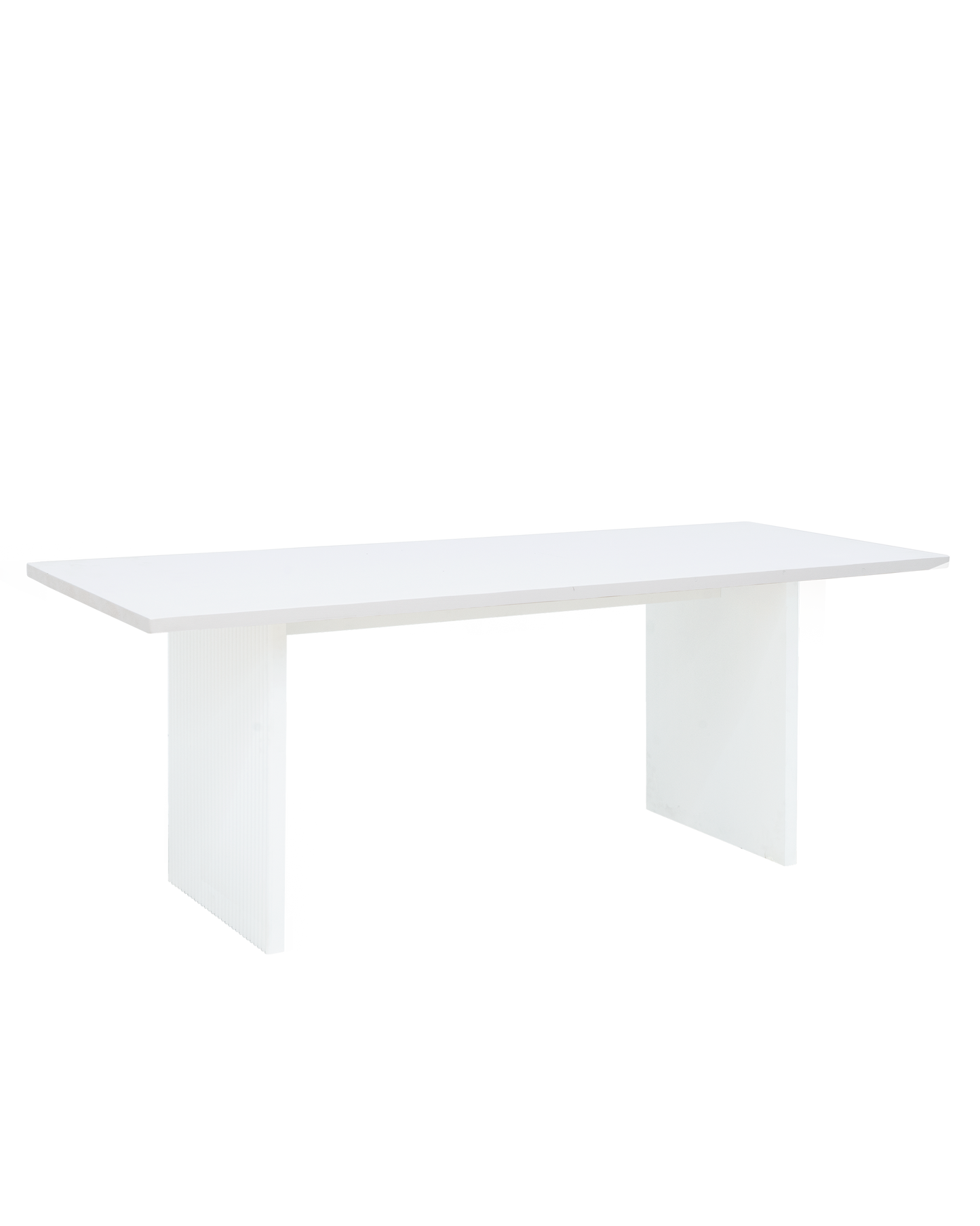 Mesa de comedor de madera maciza en tono blanco de 140x75cm - DECOWOOD