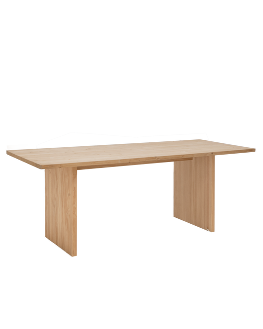 Mesa de comedor de madera maciza en tono roble medio de 140x75cm - DECOWOOD