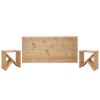 Pack cabecero y mesitas de madera maciza en tono roble medio de 160cm - DECOWOOD