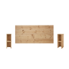 Pack cabecero y mesitas de madera maciza en tono roble medio de 140cm - DECOWOOD