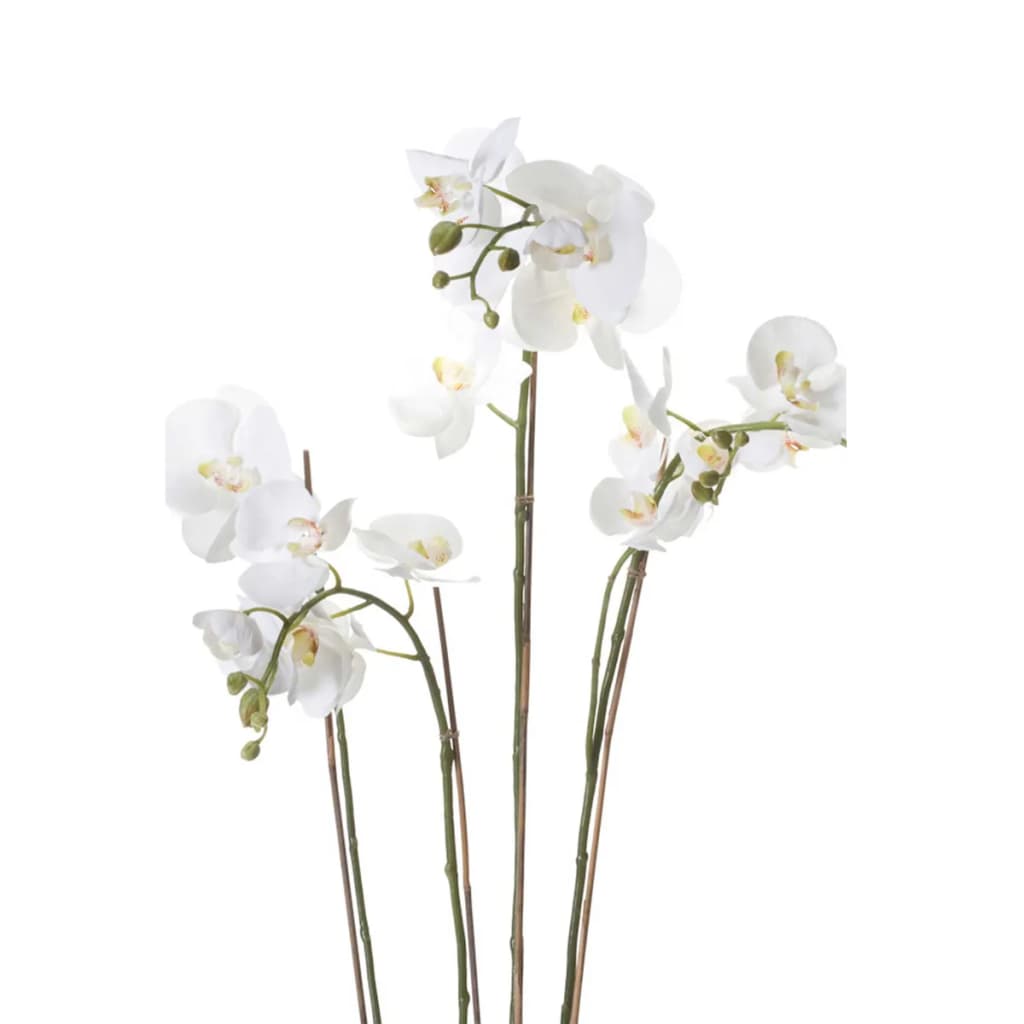 Emerald Orquídea artificial con musgo blanca 90 cm 20.355
