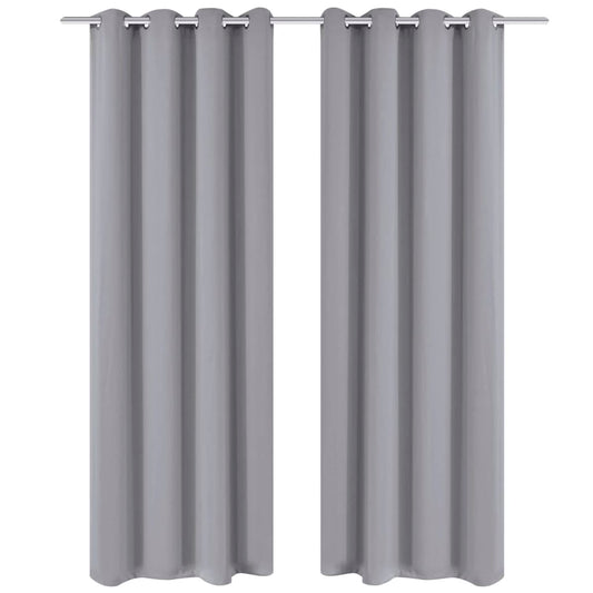 vidaXL Cortinas opacas 2 piezas con ojales de metal 135x175 cm gris