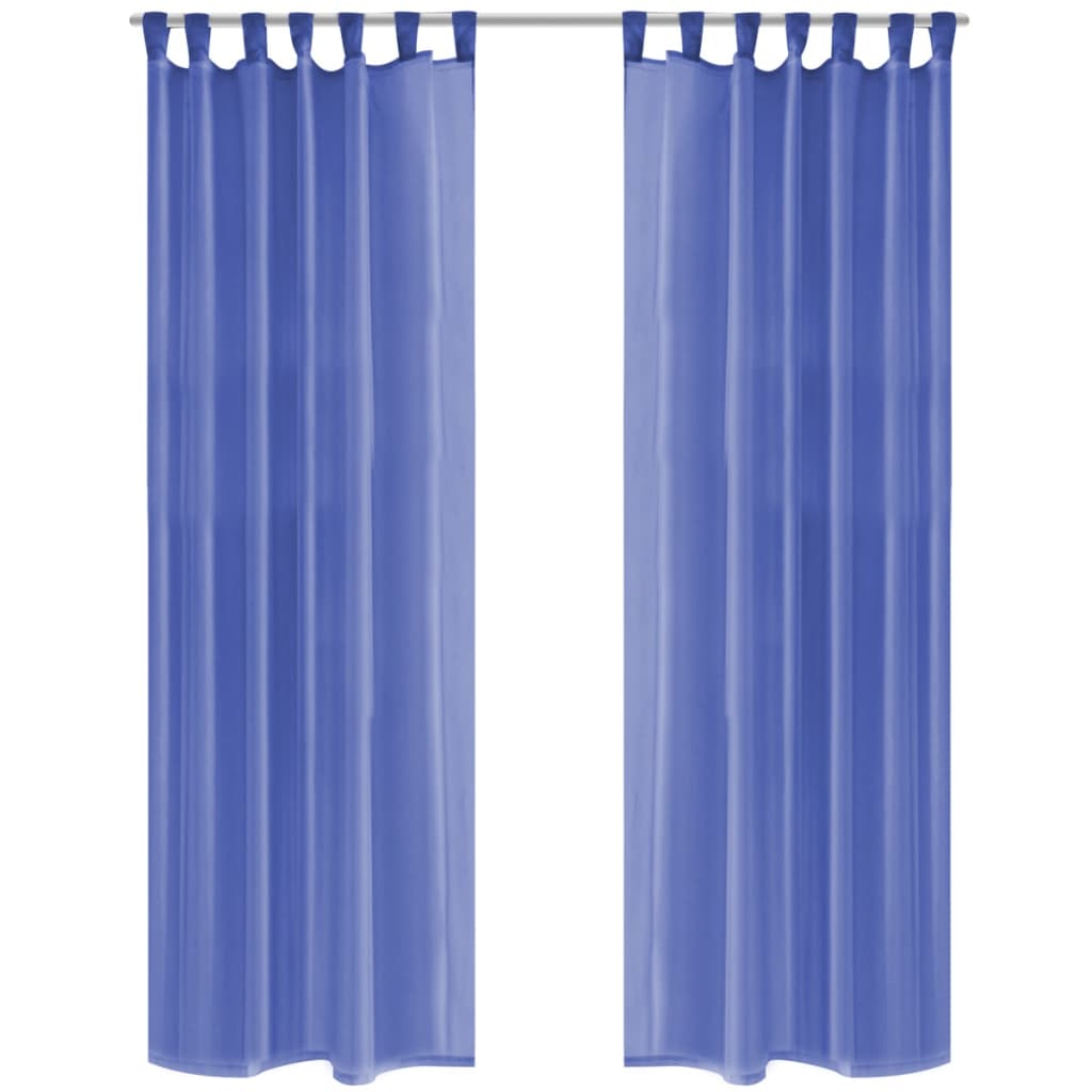 vidaXL Cortinas de gasa 2 unidades 140x225 cm azul real