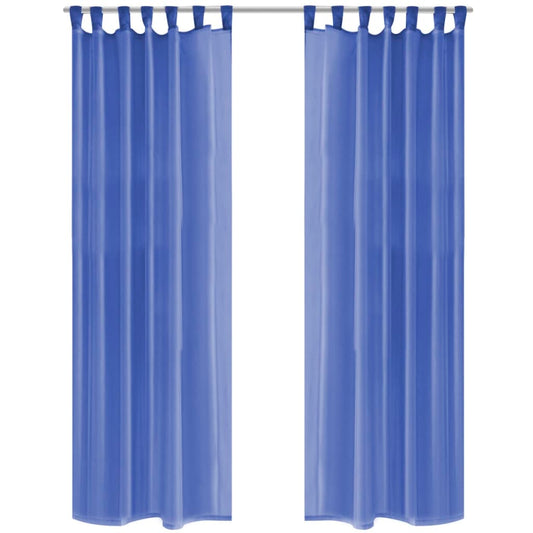 vidaXL Cortinas de gasa 2 unidades 140x225 cm azul real