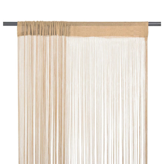 vidaXL Cortinas de flecos 2 piezas 140x250 cm beige