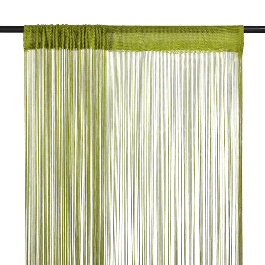 vidaXL Cortinas de flecos 2 piezas 140x250 cm verde