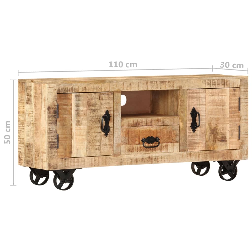 vidaXL Mueble de TV madera de mango rugosa 110x30x50 cm