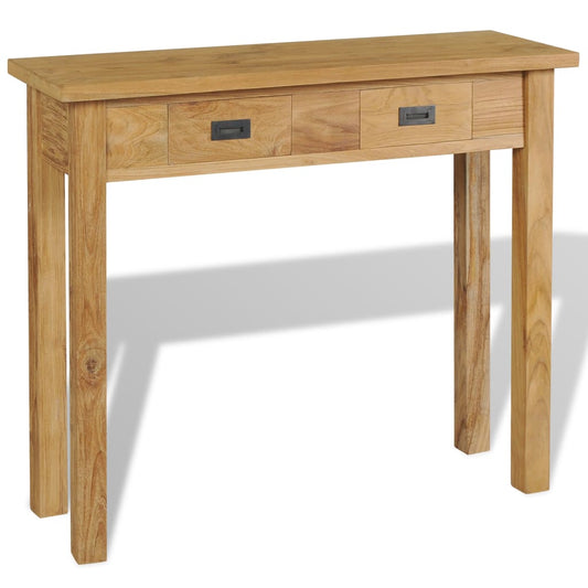 vidaXL Mesa consola madera de teca maciza 90x30x80 cm