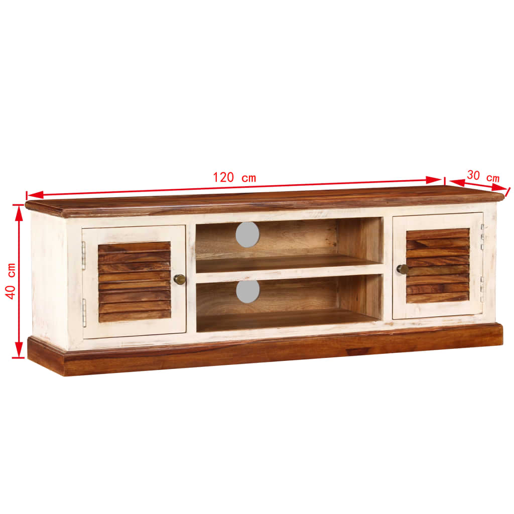 vidaXL Mueble para TV madera maciza de sheesham mango 120x30x40 cm