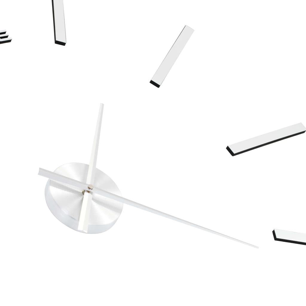 vidaXL Reloj de pared 3D con diseño moderno 100 cm XXL plateado