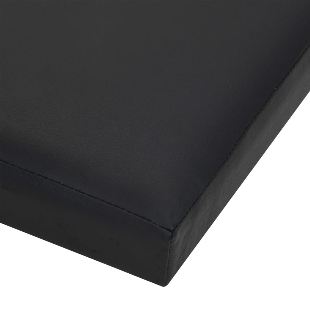 vidaXL Taburete con almacenaje plegable cuero sintético negro