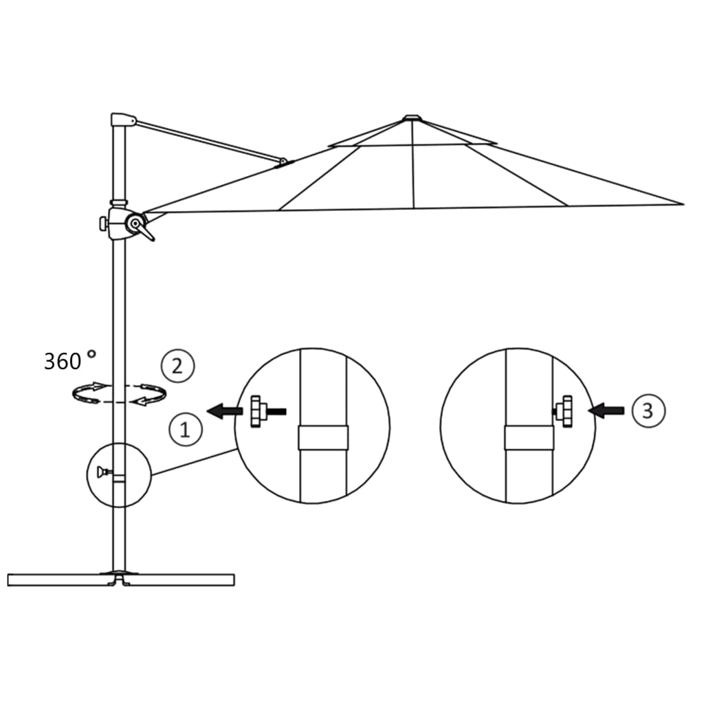 vidaXL Sombrilla de jardín voladiza con palo de acero arena 250x250 cm