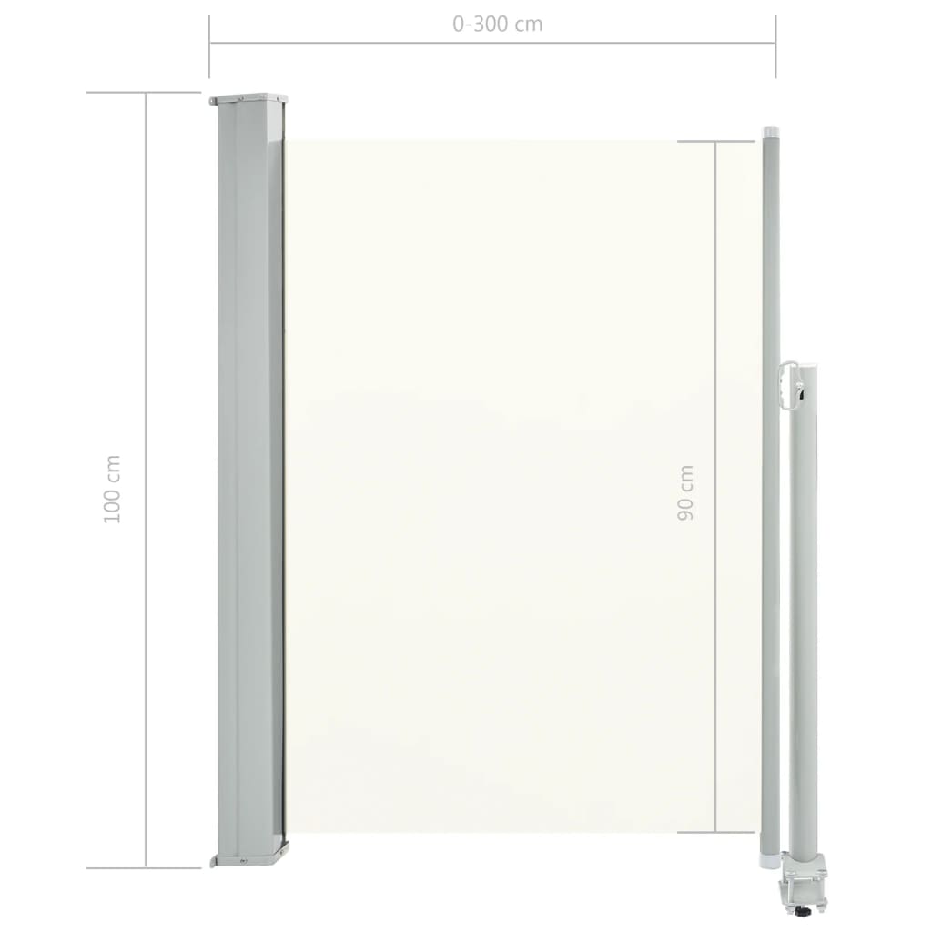 vidaXL Toldo lateral retráctil para patio 100x300 cm crema