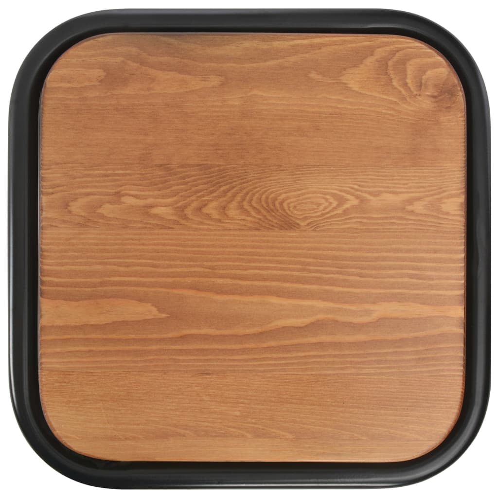 vidaXL Taburetes de cocina 2 uds madera maciza de pino y acero negro